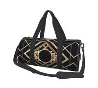 Era vintage Art Déco Il grande modello Gatsby oro nero, Borsone da viaggio di grande capacità Borsa rotonda Borsa da viaggio sportiva Borsa da viaggio Borsa da fitness