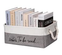 EraGleeVibe TBR - Cesto portaoggetti per libri per gli amanti dei libri, con manici, idea regalo per studenti, insegnanti, casa, classe, lettura, accessorio decorativo (grigio)