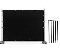 EraGreen Telone per recinzioni - 22 fascette stringicavo incluse - 176 x 341 cm - nero - telone frangivista & telo di copertura impermeabile, antistrappo e durevole in tessuto PE da 140 g/m² con