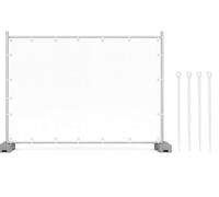 EraGreen Telone per recinzioni - Fascette stringicavo incluse - 176 x 341 cm - Bianco - Telo di protezione della privacy & Telone impermeabile, resistente e durevole in tessuto PE da 140 g/m² con