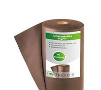 EraGreen Tessuto non tessuto per erbacce di alta qualità, 1,6 m x 30 m, 50 g/m², marrone, permeabile all'acqua, stabilizzato ai raggi UV, ideale per giardino, aiuole rialzate, serre, pellicola per