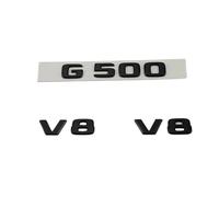 ERAKAFZTTK 3D ABS Lucido Nero Lettere Accessori Auto Baule Posteriore Distintivo Adesivo G 500 V8 Emblema Logo Adatto for Mercedes G500 AMG W463 W464(V8 2PCS)