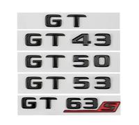 ERAKAFZTTK ABS Cromato Lucido Nero Lettere Auto Baule Posteriore Distintivo Logo Emblema Misura for Mercedes GT GT43 GT50 GT53 GT63S AMG C190 Accessori Auto(GT53)