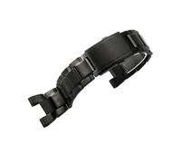 ERAKAFZTTK Adatto for cinturini Casio GST S110 W300 serie 400, bracciale in acciaio inossidabile impermeabile in due colori, cinturino unisex da 26x14 mm.(Black)