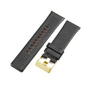 ERAKAFZTTK Adatto for Diesel Chameleon Polarized Needle Buckle Dz4318 7395 7370 7391 7396 Pelle resistente(Black-Golden-K3,22mm)