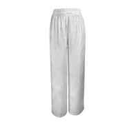 ERAKLE Pantaloni Donna a Gamba Larga in Lyocell, Pantalone Estivo Leggero con Vita Elastica, Stampa Botanica Sketch, Pantaloni a Vita Alta per Tempo Libero e Ufficio (XL,GrigioChiaro)