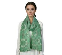 ERAKLE Sciarpa Elegante da Donna, Motivo Floreale, Beige,Rosa, Azzurro, Verde,Stile Stola (VerdeAcuqa-C)