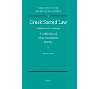 Eran Lupu Greek Sacred Law (2nd Edition with a Postscript) (Tascabile)