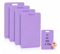 Erasable Badge Note, 2026 New Reusable Silicone Badge Notepad for Office, Mini Erasable Whiteboard with Dual-Side Writable & Fade-Proof (Vertical+Purple*4)