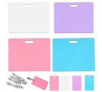 Erasable Badge Note, Mini Erasable Whiteboard for Id Badge, Reusable Silicone Badge Notepad, Whiteboard Clipboard with Clip Smooth Writing No Residue for Nurses Doctors (B 4PCS)