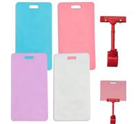 Erasable Badge Note, Reusable Silicone Mini Whiteboard Clipboard with ID Badge Clip, Waterproof Pocket Notepad, Dual-Side Writable, Fade-Proof & No Blur (Vertical-4PCS)