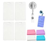 Erasable Badge Sticky Notes, 2026 New Reusable Silicone Vertical Horizontal Badge Buddy, Portable Erasable Badges Notes, Dual-Side Writable, Fade-Proof & No Blur for Nurse Doctor Healthcare (4A-4)