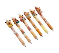 Erasable Pens - 6 pezzi Capybara Themed Stationery Writing Set | 0,5 mm Fine Point Smooth Erasing Gel Pens for Clean Correction | Kids Adults Boys Girls Students Home Office School Study Notes Exams