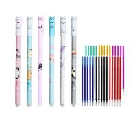 Erasable Pens, Ballpoint Pen, 5.91 Inches Portable Writing Tool with Refillable and Heat Sensitive, Smooth Cute Cat Design, Wipeable Ink Marker for School, Kids, Students