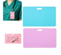 Erasable Silicone Badge Note, Ballpoint Pen Write & Alcohol Wipeable Notepad, Lightweight ID Card Badge Reel Notepad for Nurses Doctors, Dual-Side Writable,Fade-Proof & No Blur