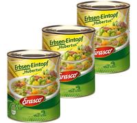 Erasco Erbsen Eintopf Hubertus con Carote e Rauchspeck 800g 3 Pezzi