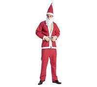 EraSpooky Abito Costume Vestito da Babbo Natale Uomo Rosso Economico con Cappello Adulto