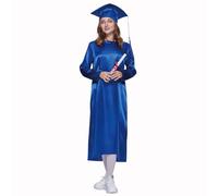 EraSpooky Abito da laurea unisex con nappe per adulti laureati e laureati per uomo e donna blue L