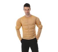 EraSpooky Camicia muscolare da uomo Bodybuilder Accessorio per costume di Halloween per camicia muscolare per adulti imbottita S Khaki