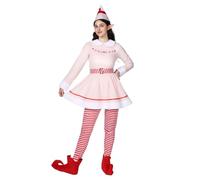 EraSpooky Costume da elfo di Natale da donna, costume da elfo di Natale deluxe Size L