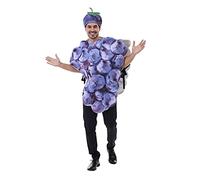EraSpooky Costume da grappolo d'uva viola per adulti con cappello costume di Halloween per feste di cibo divertente