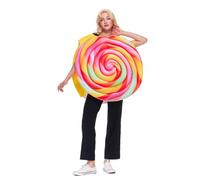 EraSpooky Costume da lecca lecca per adulti unisex per Halloween arcobaleno caramelle abiti per uomo e donna