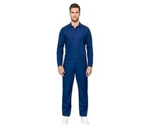 EraSpooky Costume da meccanico blu da uomo per Halloween tuta intera a maniche lunghe per adulti