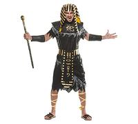 EraSpooky Costume da uomo dell'antico Egitto imperatore faraone costume storico nero e oro Size XL
