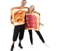 EraSpooky Costume di Coppia Burro d’Arachidi e Marmellata Divertente Costume da Sandwich per Adulti