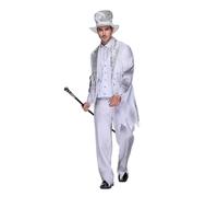 EraSpooky Costume Uomo Fantasma Vittoriano Abito Bianco Halloween