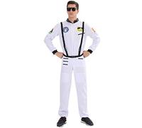 EraSpooky Costumi Costume da Astronauta da Uomo Vestito Operato Pilota Cosplay Halloween Party Funny Outfit per Uomini Adulti