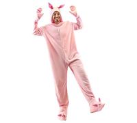 EraSpooky Pigiama a Tuta da Coniglio Rosa per Adulti Costume Divertente per Natale Taglia Uomo Size L