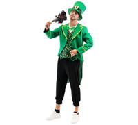 EraSpooky St Patrik's Day - Costume da leprechaun da uomo, con cappello e papillon per festival irlandesi, feste e cosplay