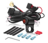 Erato Kit cablaggio luci LED per moto, 2 cavi, cablaggio in nylon, interruttore manubrio da 7/8", relè da 12V e 40A, fusibile in linea da 10A, 18 AWG per luci LED, luci ausiliarie