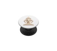 Erawan Laos Three Head Elephant bianco e oro PopSockets PopGrip Adesivo