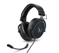 ERAZER Mage P20 Gaming Headset (cavo da 240 cm, over ear, microfono flessibile e staccabile, telecomando, illuminazione RGB, audio da 3,5 mm, USB, chip audio ES9260Q)