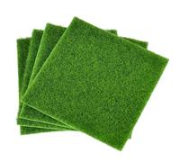 Erba Artificiale 4 pezzi tappetino in artificiale prateria muschio prato tappeto erboso casa delle bambole fai da te micro paesaggio giardino pavimento della casa decorazioni di nozze(15cmx15cm)