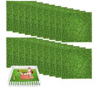 Erba artificiale in miniatura, 20 pezzi, muschio artificiale, in miniatura, 15 x 15 cm, decorazione da giardino, in miniatura, muschio, tappeto erboso artificiale, tappeto erboso in plastica, per