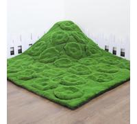 Erba artificiale in muschio, tappeto sintetico per fai da te, per matrimoni, casa, giardino, bonsai, fotografia, terrario, decorazione per interni ed esterni (cupola grande, 50 x 100 cm)
