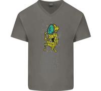 Erba Don'T Bevanda & Drive Fumo E Fly Uomo Scollo A V Cotone T-Shirt