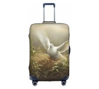 Erba e colomba stampa copertura protettiva lavabile viaggio bagagli Protector con cerniera nascosta, bianco, L