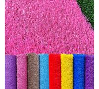 Erba Sintetica for Interni Ed Esterni - Prato Realistico Spesso 3 Cm, Risparmio Idrico, Personalizzabile (Cortile for Animali, Tetto, Ufficio)(Pink,59x157IN)