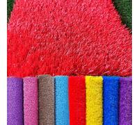 Erba Sintetica for Interni Ed Esterni - Prato Realistico Spesso 3 Cm, Risparmio Idrico, Personalizzabile (Cortile for Animali, Tetto, Ufficio)(Red,59x63IN)