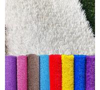 Erba Sintetica for Interni Ed Esterni - Prato Realistico Spesso 3 Cm, Risparmio Idrico, Personalizzabile (Cortile for Animali, Tetto, Ufficio)(Bianco,20x79IN)