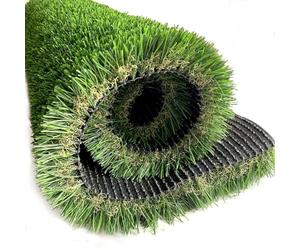Erba Sintetica Giardino 3.5 Cm Bicolore Effetto Secco Drenante Resistente Uv Terrazzo Balcone Manto Calpestabile 35Mm Prato Sintetico Artificiale - Bicolore - 2X5 MT