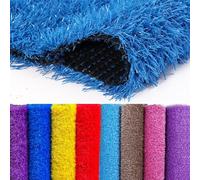 Erba Sintetica Realistica for Interni Ed Esterni - Spessore 3 Cm, Comfort, Lunghezza Personalizzabile E Fori Di Drenaggio (area for Cani, Cortile, Esposizione Al Dettaglio)(Blue,20x59IN)