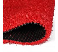 Erba sintetica rossa con fori di drenaggio, per interni ed esterni, altezza 2,5 cm, prato finto