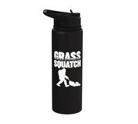 Erba Squatch divertente GrassSquatch prato falciatura Bigfoot Stainless Steel Insulated Water Bottle