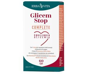 Erba Vita Glicem Stop - Complete Integratore per l'equilibrio della glicemia, 60 capsule