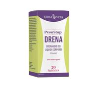 Erba Vita Peso Stop - Drena Integratore Drenaggio dei Liquidi, 20 stick